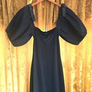 Vintage Victor Costa x I.Magnin Black Puff Sleeve Gown 10